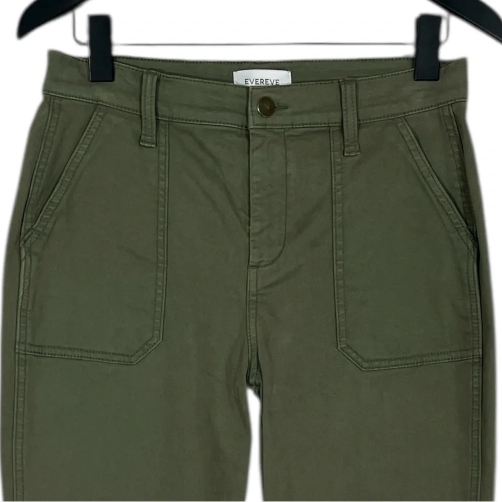 Evereve Payton utility ankle slit pant in Olive green size 26 - Picture 6 of 11